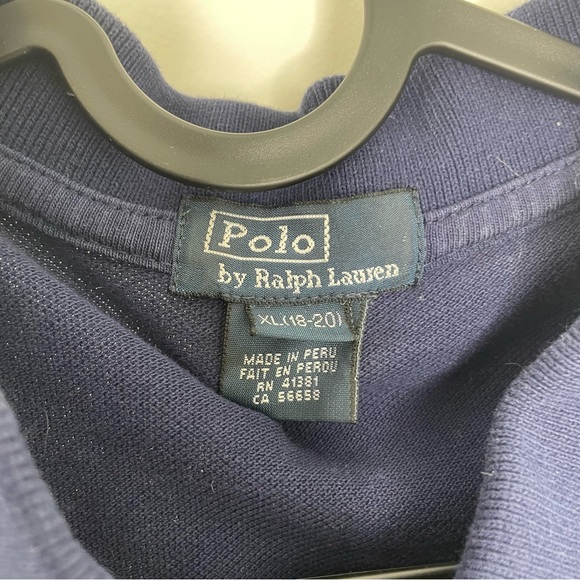 Polo Ralph Lauren Short Sleeve Polo Shirt Navy Blue Youth Boys XL/18-20 - Picture 2 of 7